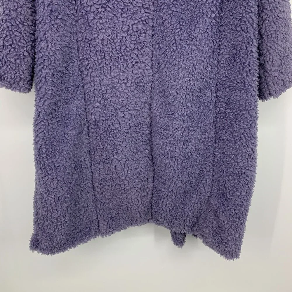 Torrid 0 Maxi Coat Size 12 Purple Soft Sherpa Open Front Lined NWT - Picture 15 of 15